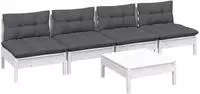 vidaXL 5-tlg. Garten-Lounge-Set mit Anthrazit Kissen Kiefernholz