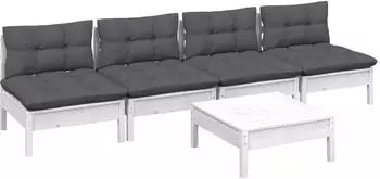 vidaXL Garten-Lounge-Set 5-tlg. Kiefernholz, anthrazite Kissen (3096131)