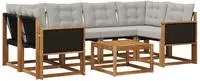vidaXL Outdoor-Sofagarnitur 7 stk. Natur und Hellgrau