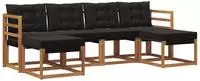 vidaXL Outdoor-Sofagarnitur 6 stk. Nat&uuml;rlich und Schwarz