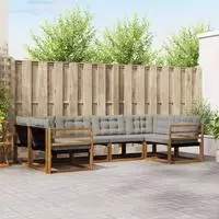 vidaXL Outdoor-Sofagarnitur 6 stk. Natur und Hellgrau