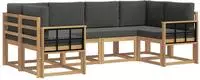 vidaXL Outdoor-Sofagarnitur 6 stk. Wei&szlig; und Anthrazit