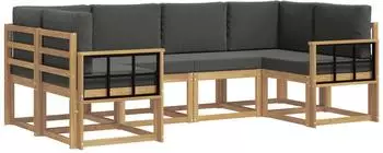 vidaXL Outdoor-Sofagarnitur 6-tlg. wei&szlig; und anthrazit (3388131)