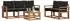 vidaXL Outdoor-Sofagarnitur mit Kissen 6-tlg., natur und schwarz (3368403)