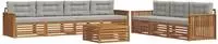 vidaXL Outdoor-Sofagarnitur 8 stk. Natur und Hellgrau