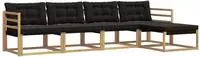 vidaXL Outdoor-Sofagarnitur 5 stk. Wei&szlig; und Schwarz