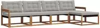vidaXL Outdoor-Sofagarnitur 5 stk. Natur und Hellgrau