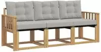 vidaXL Outdoor-Sofagarnitur 3 stk. Wei&szlig; und Hellgrau