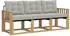 vidaXL Outdoor-Sofagarnitur 3-tlg. mit Kissen, weiß und hellgrau (3389161)