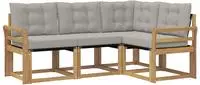 vidaXL Outdoor-Sofagarnitur 4 stk. Wei&szlig; und Hellgrau