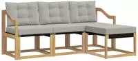 vidaXL Outdoor-Sofagarnitur 4 stk. Wei&szlig; und Hellgrau