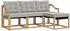 vidaXL Outdoor-Sofagarnitur 4-tlg. mit Kissen, weiß/hellgrau (3389365)