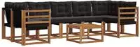 vidaXL Outdoor-Sofagarnitur 8 stk. Nat&uuml;rlich und Schwarz