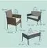 Relaxdays Gartenmöbel-Lounge-Set 4-teilig, Rattan, grau/creme