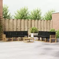 vidaXL Outdoor-Sofagarnitur 9 stk. Wei&szlig; und Schwarz
