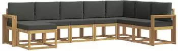vidaXL Outdoor-Sofagarnitur 8-tlg. wei&szlig; und anthrazit (3388056)
