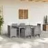 vidaXL Garten-Essgruppe 7-teilig, hellgrau, Polyrattan