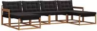 vidaXL Outdoor-Sofagarnitur 6 stk. Nat&uuml;rlich und Schwarz
