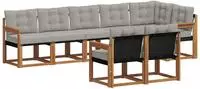 vidaXL Outdoor-Sofagarnitur 8 stk. Natur und Hellgrau