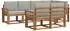 vidaXL Outdoor-Sofagarnitur mit Kissen, 7-tlg., natur und hellgrau (3366534)