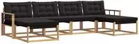 vidaXL Outdoor-Sofagarnitur 6 stk. Wei&szlig; und Schwarz
