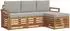 vidaXL Outdoor-Sofagarnitur 4-tlg., Akazie, natur/hellgrau (3374611)