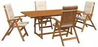 vidaXL 5-teiliges Garten-Esszimmer-Set Natur Massivholz Akazie