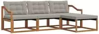 vidaXL Outdoor-Sofagarnitur 4 stk. Natur und Hellgrau
