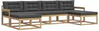 vidaXL Outdoor-Sofagarnitur 6 stk. Wei&szlig; und Anthrazit