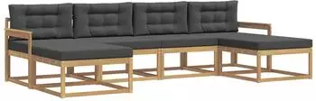 vidaXL Outdoor-Sofagarnitur 6-tlg. wei&szlig; und anthrazit (3386821)