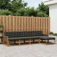 vidaXL Outdoor-Sofagarnitur 5 stk. Nat&uuml;rlich und Schwarz