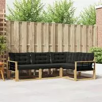 vidaXL Outdoor-Sofagarnitur 4 stk. Wei&szlig; und Schwarz