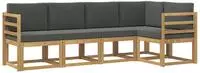 vidaXL Outdoor-Sofagarnitur 5 stk. Wei&szlig; und Anthrazit