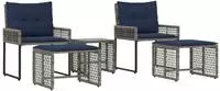 vidaXL Gartenm&ouml;bel-Set 5 stk. Grau und Marineblau