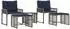 vidaXL Gartenmöbel-Set mit Kissen, 5-tlg., grau und marineblau (42025172)