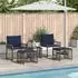 vidaXL Gartenmöbel-Set mit Kissen, 5-tlg., grau und marineblau (42025172)