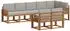 vidaXL Outdoor-Sofagarnitur mit Kissen, 8-tlg., natur und hellgrau (3366564)