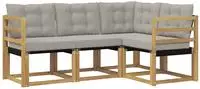 vidaXL Outdoor-Sofagarnitur 4 stk. Wei&szlig; und Hellgrau