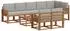 vidaXL Outdoor-Sofagarnitur mit Kissen, 9-tlg., natur und hellgrau (3366599)