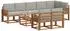 vidaXL Outdoor-Sofagarnitur mit Kissen, 9-tlg., natur und hellgrau (3366599)