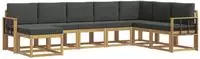 vidaXL Outdoor-Sofagarnitur 8 stk. Wei&szlig; und Anthrazit