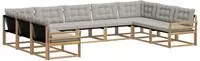 vidaXL Outdoor-Sofagarnitur 9 stk. Wei&szlig; und Hellgrau