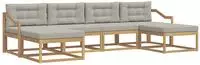 vidaXL Outdoor-Sofagarnitur 6 stk. Wei&szlig; und Hellgrau