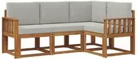 vidaXL Outdoor-Sofagarnitur 4 stk. Nat&uuml;rlich und Hellgrau