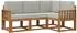 vidaXL Outdoor-Sofagarnitur mit Kissen, 4-tlg., natur und hellgrau (3366319)
