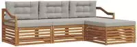 vidaXL Outdoor-Sofagarnitur 4 stk. Natur und Hellgrau
