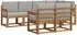 vidaXL Outdoor-Sofagarnitur mit Kissen, 7-tlg., natur und hellgrau (3366524)