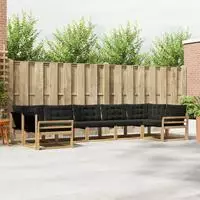 vidaXL Outdoor-Sofagarnitur 7 stk. Wei&szlig; und Schwarz