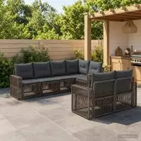 vidaXL Gartensofa-set 7 stk. 7-Sitzanzahl Grau und Dunkelgrau