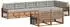 vidaXL Outdoor-Sofagarnitur mit Kissen 8-tlg., natur und hellgrau (3373671)